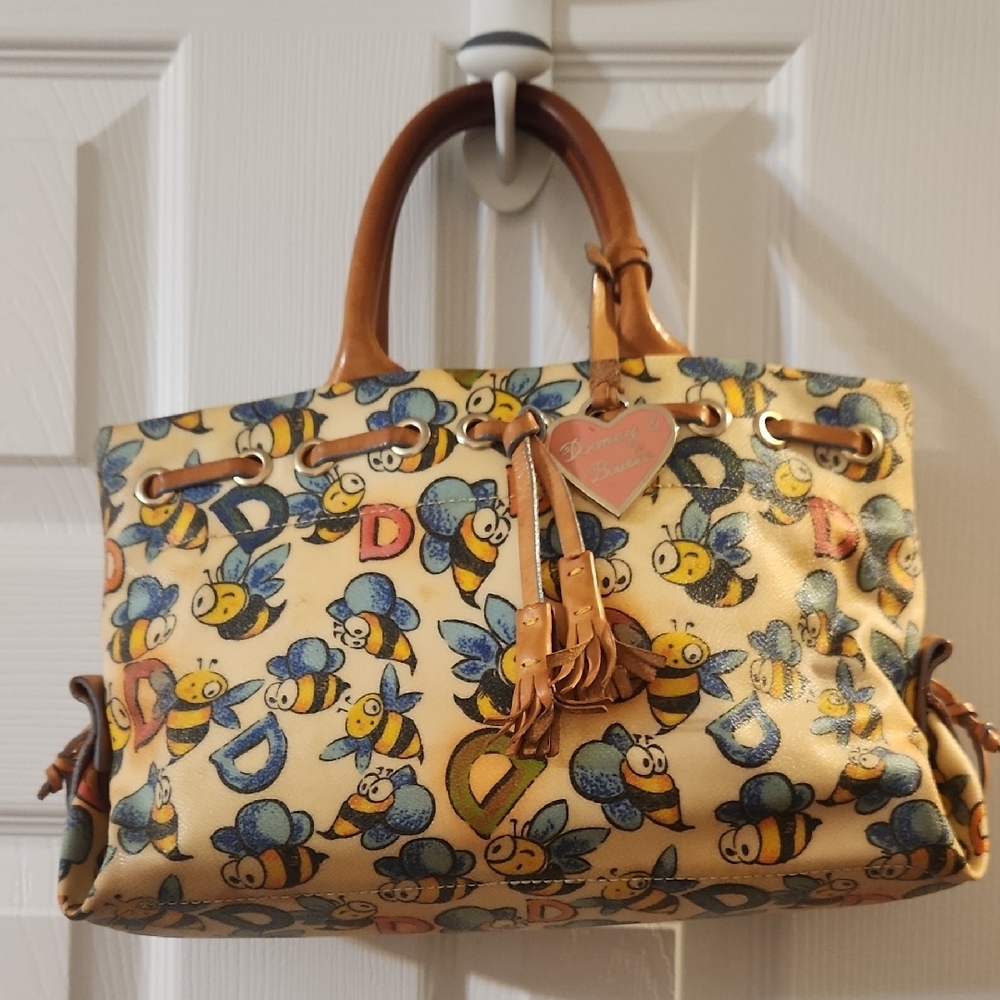 Dooney & Bourke Bee Print Tote Bag - Cream and Brown